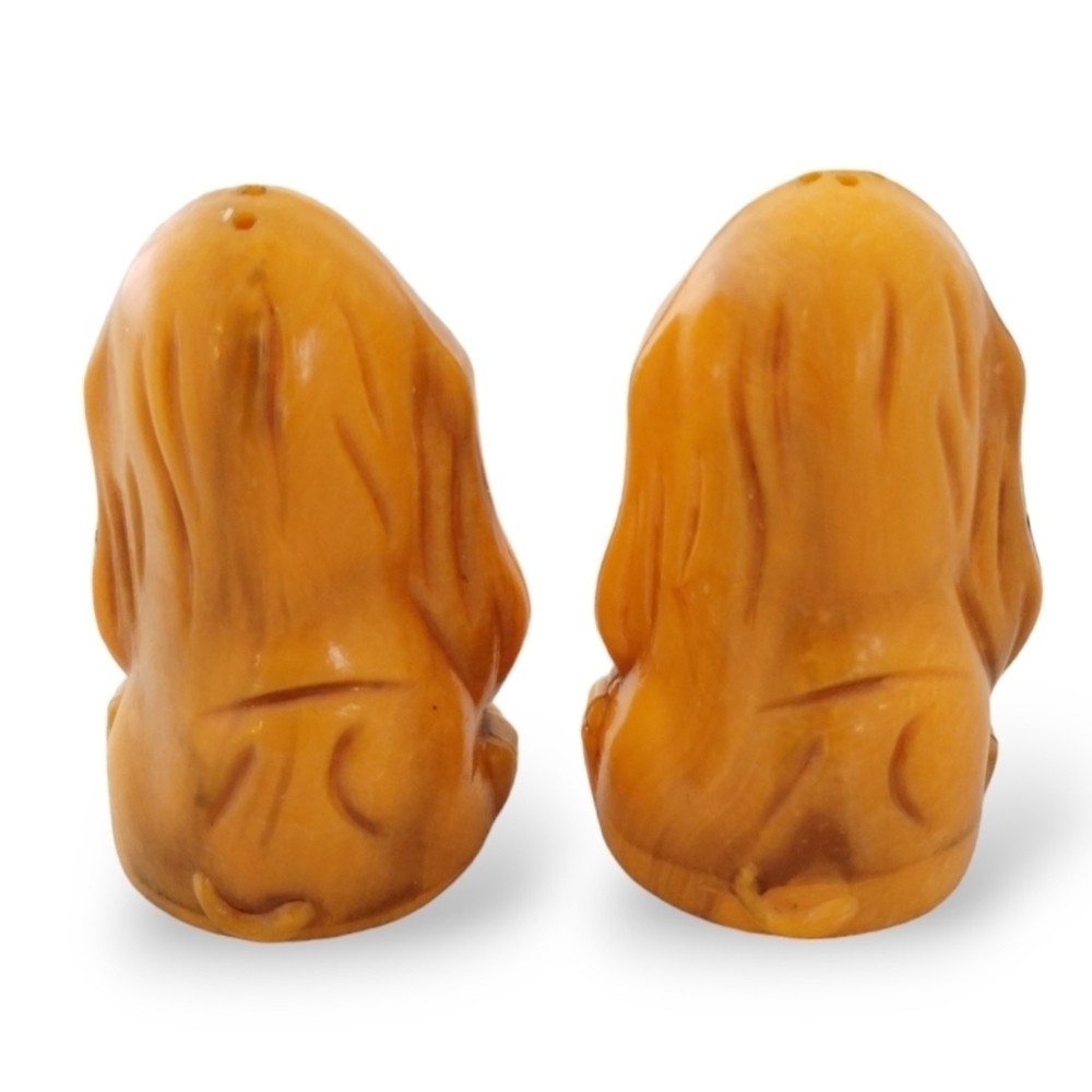 Mid-Century Bloodhound Celluloid Salt and Pepper Shakers - Picture 3 of 7